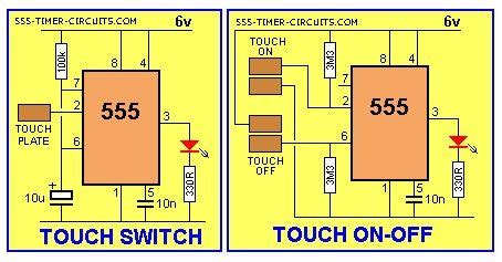 TOUCH SWITCH And TOUCH ON OFF Circuit Basic Circuit Circuit Diagram