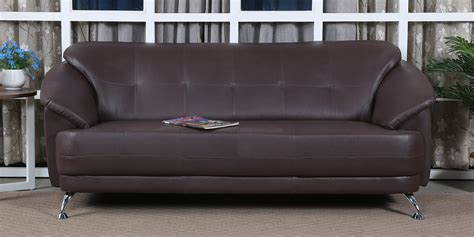 Buy Edo Leatherette 3 Seater Sofa In Brown Colour At 19 OFF By