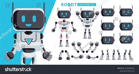 Robot Creation Kit Vector Set Design Stock Vector Royalty Free