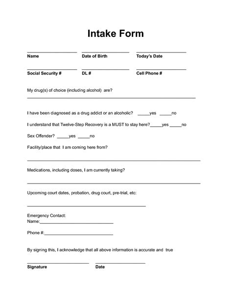 Reclaiming My Life - Intake Form - Rising Above Addiction