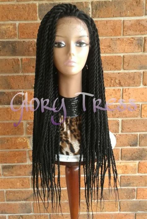 On Sale Senegalese Twists Braided Lace Front Wig Long Etsy