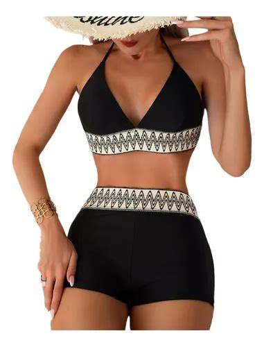 Traje De Baño Dama Dos Piezas Bikini Bañador Sexy Para Mujer Negro