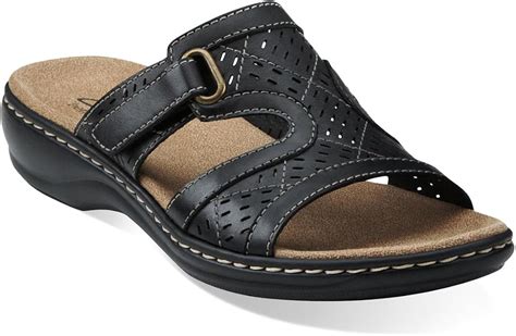 Clarks Womens Leisa Sugar Slide Sandals Black 12 M Slides