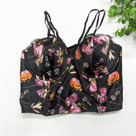Victorias Secret Floral Very Sexy Lingerie Cropped Depop