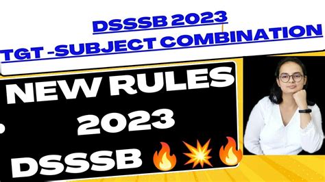 Dsssb TGT 2023 Subject Combination And Eligibility TGT Science SST