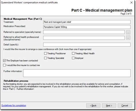 Queensland Workers Compensation Medical Certificate