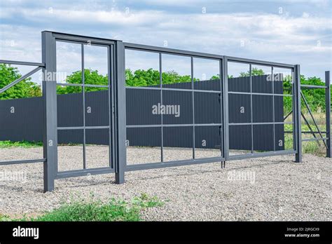 Installation Of Metal Gates Stock Photo Alamy