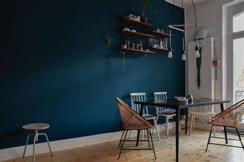 Темно синяя краска для стен - 34 фото