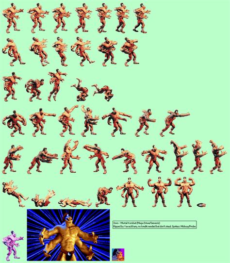 Genesis 32x Scd Mortal Kombat Goro The Spriters Resource