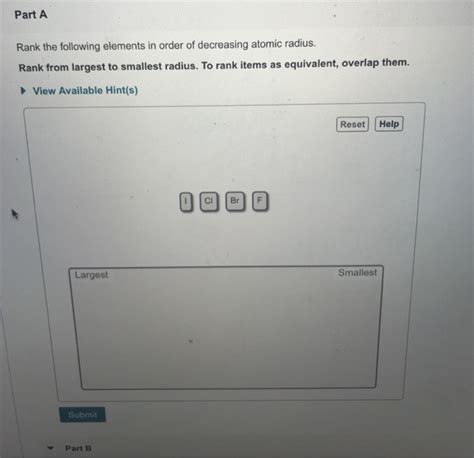 Solved Part A Rank the following elements in order of | Chegg.com