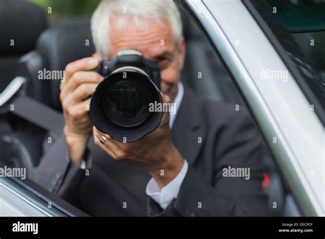 Mature Paparazzi Spying Stock Photo Alamy