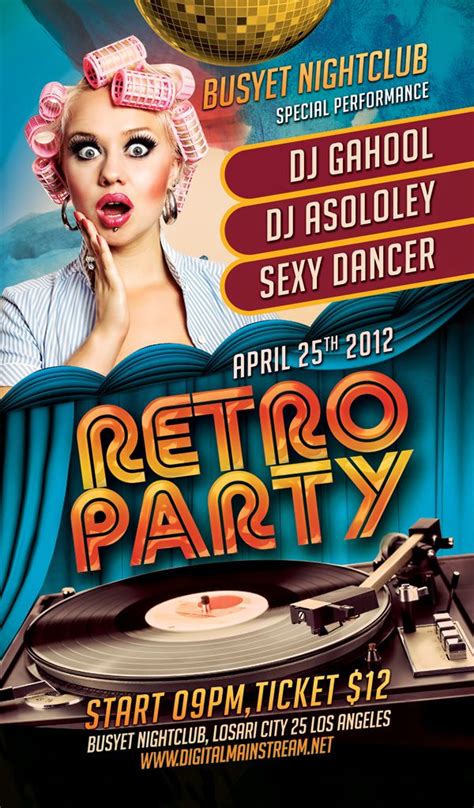 Retro Party Nightclub Flyer Template Download Psd Editable File Here