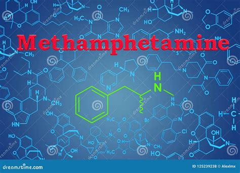 Metanfetamina F Rmula Qu Mica Estructura Molecular Rende D Stock De