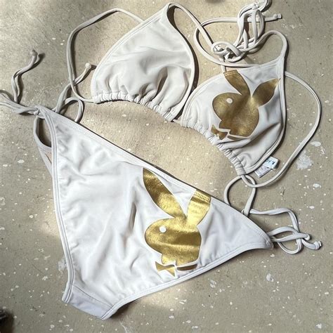 S Playboy String Bikini Size Large The Top Depop