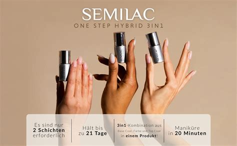 S Semilac One Step Hybrid Nail Polish In Naked Glitter Peach Ml Innovative UV LED