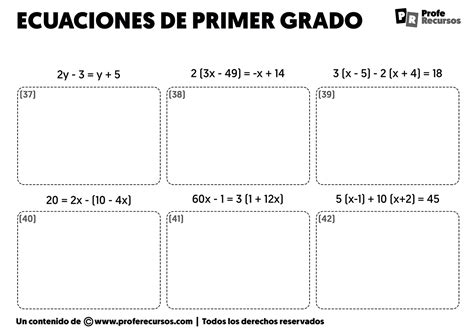 Ecuaciones De Primer Grado Primeros Grados Ecuaciones Ejercicios Images