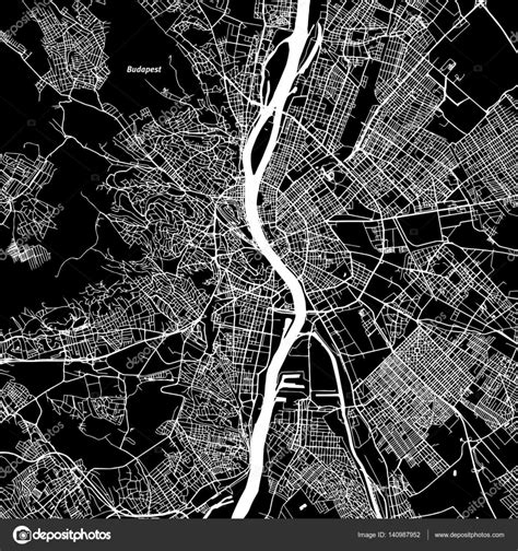 Budapest Vector Map Stock Vector Mail Hebstreit