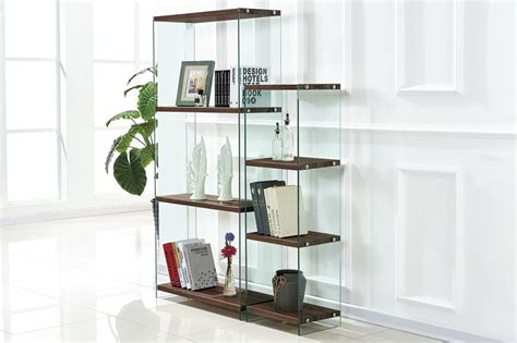 Стеллаж из стекла и дерева ESF-72428 - купить в Москве, GloMart.ru