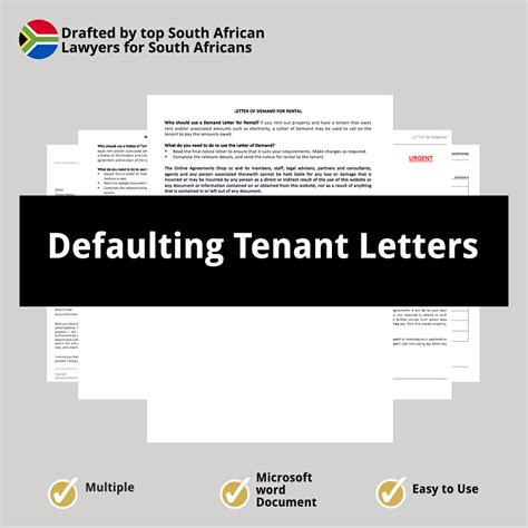 Defaulting Tenant Letters Bundle Agreements Online Worksheets Library