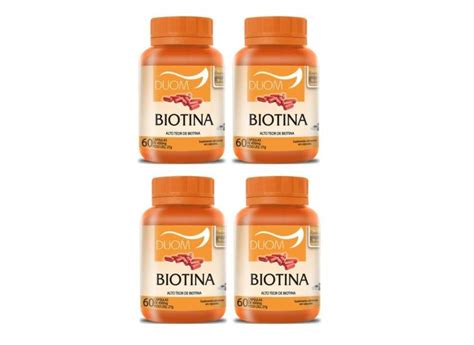 Kit Biotina Vitamina B7 Duom 60 Cápsulas 4 Cápsulas Com O Melhor