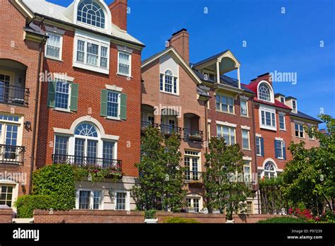 Modern Houses Facing Old Town Alexandria Waterfront In Virginia Usa