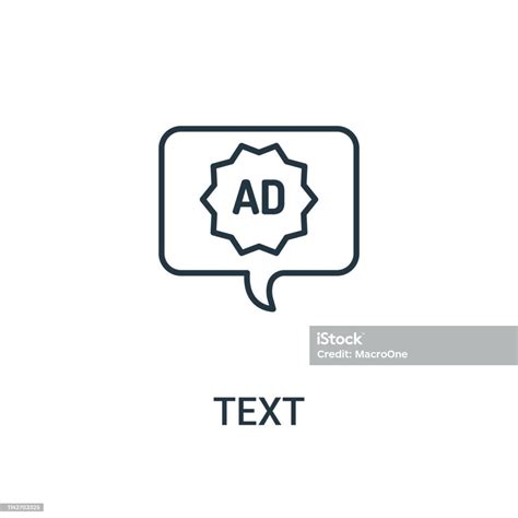 Tekst Pictogram Vector Vanuit Ads Verzameling Dunne Lijn Tekstoverzicht