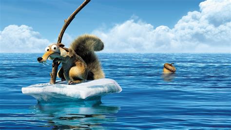 squirrel, movie, ice age, animal, water, nut, funny, white, blue ...