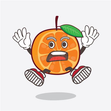 Personaje De Mascota De Dibujos Animados De Frutas Anaranjadas Con