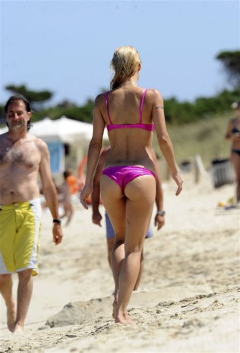 Michelle Hunziker Hot Pink Bikini In Formentera