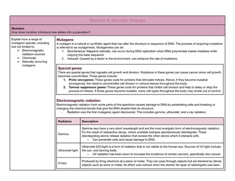 Module Genetic Change Module Genetic Change Mutation How Does