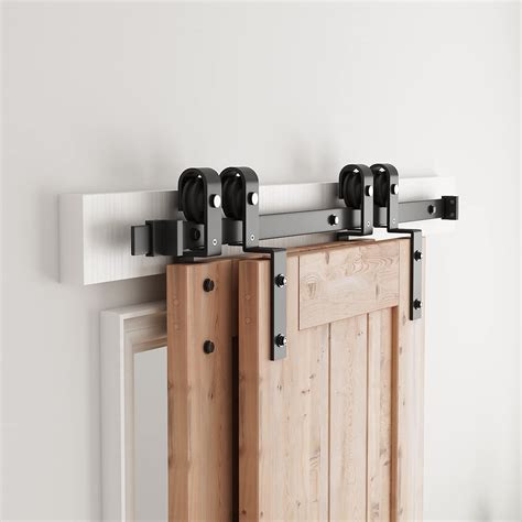 Smartstandard 4 Feet Bypass Sliding Barn Door Hardware Kit For Double Wooden Doors Single