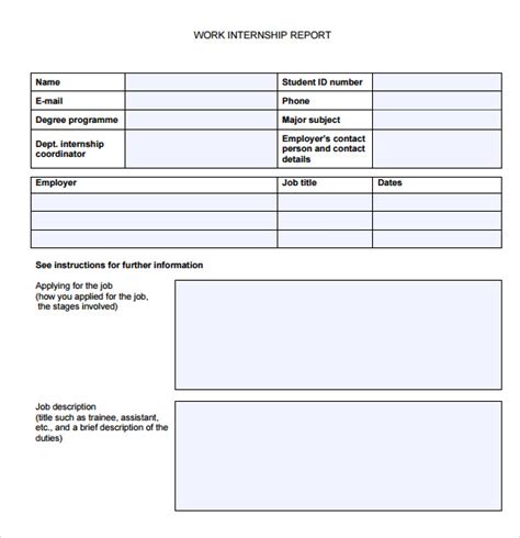 Free Sample Internship Report Templates In Google Docs Ms Word