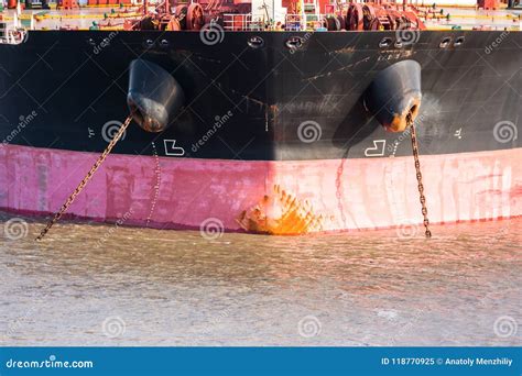 Big Tanker At Two Anchors Stock Image Image Of Industry 118770925