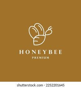 Honey Bee Logo Luxury White Colour Stock Vector (Royalty Free ...