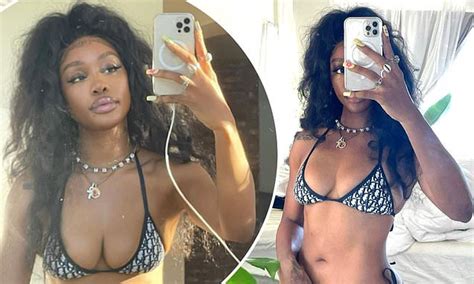 Sza Flaunts Her Incredible Figure In A Tiny Monochrome Dior Bikini As