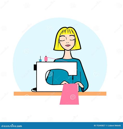 Muchacha Del Blonde De La Modista Ilustraci N Del Vector Ilustraci N De Habilidades Costurera