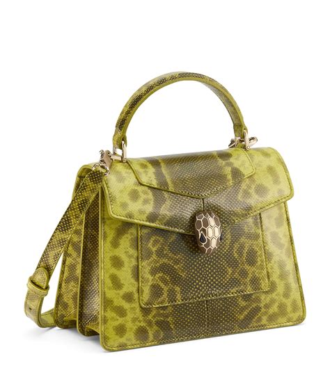 Womens Bvlgari Green Medium Karung Serpenti Forever Top Handle Bag