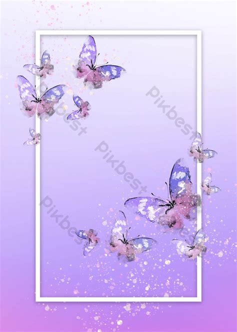 Purple Butterfly Background Border Gradient Simple | PSD Backgrounds Free Download - Pikbest