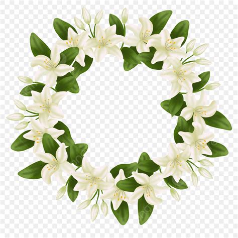 Flower Bouqet White Transparent White Lily Flowers Bouqet Border Png