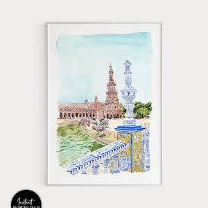 Seville Art Print Spain Wall Art Seville Print Travel Gift Europe