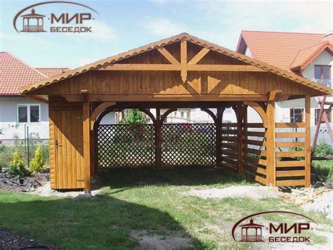 10, навес с хозблоком, 7х6 м – Мир беседок