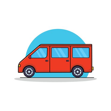 red van cartoon illustration  vector art  vecteezy