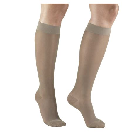 Absolute Support 8 15mmhg Light Support Womens Sheer Knee Hi Closed Compression Socks A107t3