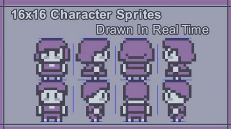 16x16 Character Sprites Drawn In Real Time Pixel Art Tutorial And