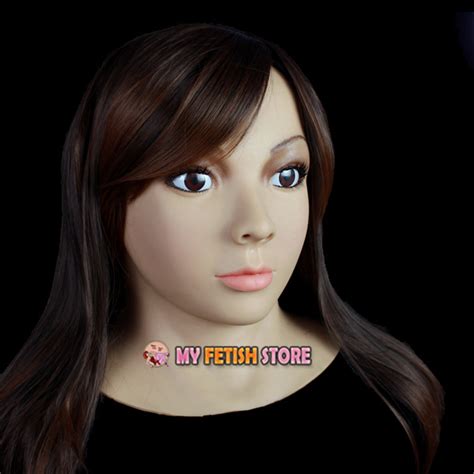 Sf 5 Soft Silicone Realist Human Face Crossdress Full Head Female