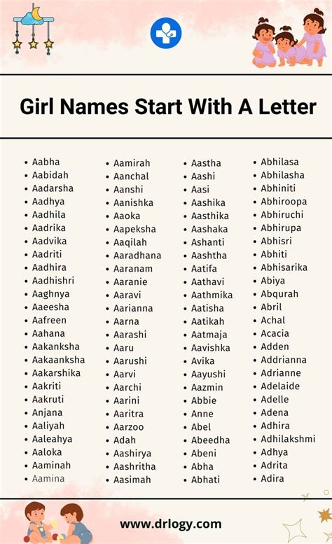 Girl Names Start With A Letter Cool Baby Girl Names Meaningful
