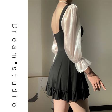 Ins Wind Slimming Conservative Cover Belly Fairy Fan Skirt Swimsuit Hot Spring One Piece New