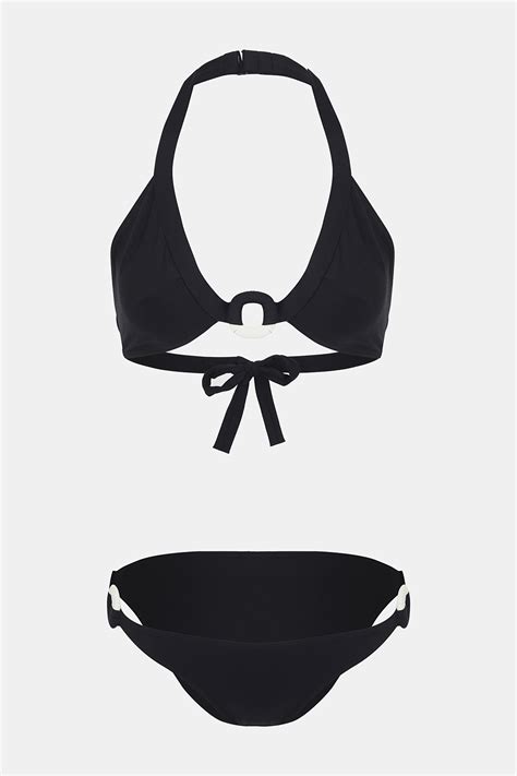 Outlet Kad N Dnud Siyah Boyundan Ask L Bikini