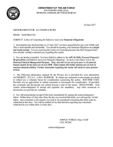 Letter Of Counseling Template ~ Resume Letter