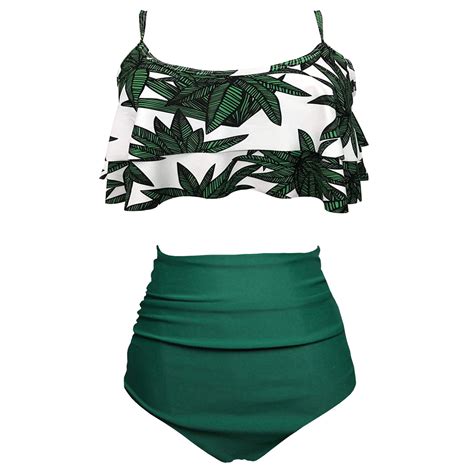 Kcodviy Sexy Bikini Wave Solid Color Cup Split Cover Up Swimsuit